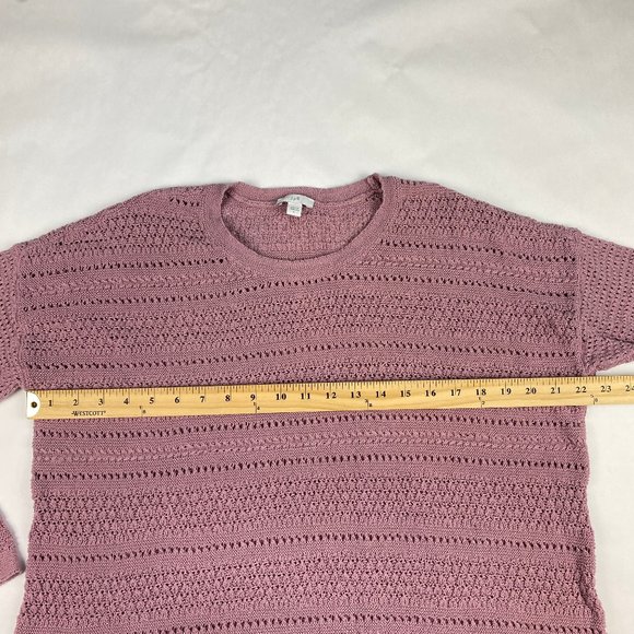 J. Jill Mauve Open Knit Sweater Women's Size Large - Picture 8 of 11